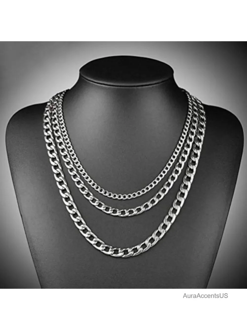 Chunky Silver Statement Collar Necklace Punk Chain Jewelry
